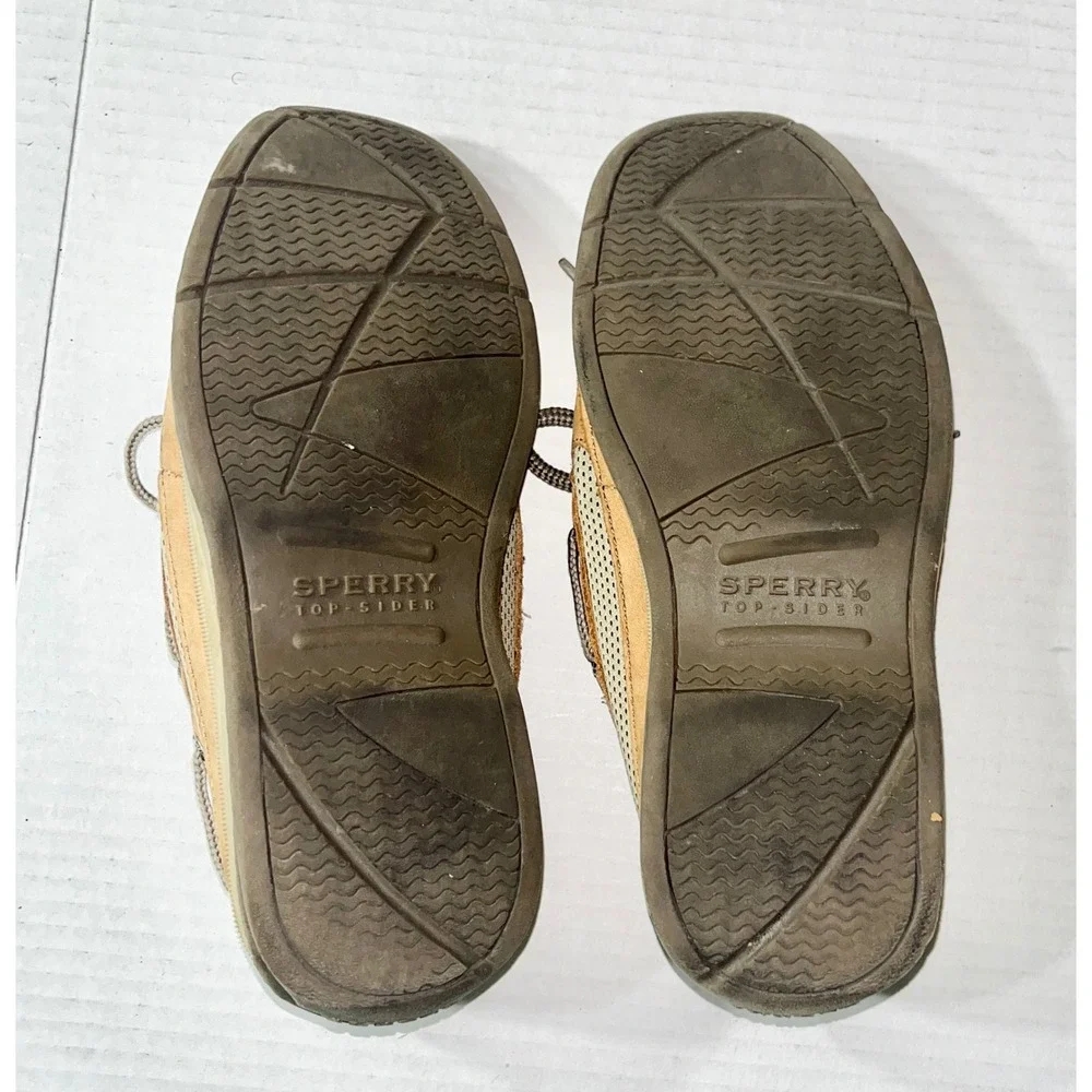 Sperry Top-Sider Billfish Boat Shoes Mens 4M Tan Leather Mesh YB46122A